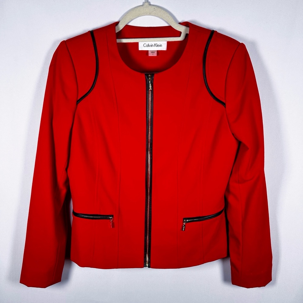 Calvin Klein Red Zip Jacket / Blazer NWOT